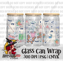 Load image into Gallery viewer, Gardening Ghosties Pink 16oz Mug Glass Can - Digital File