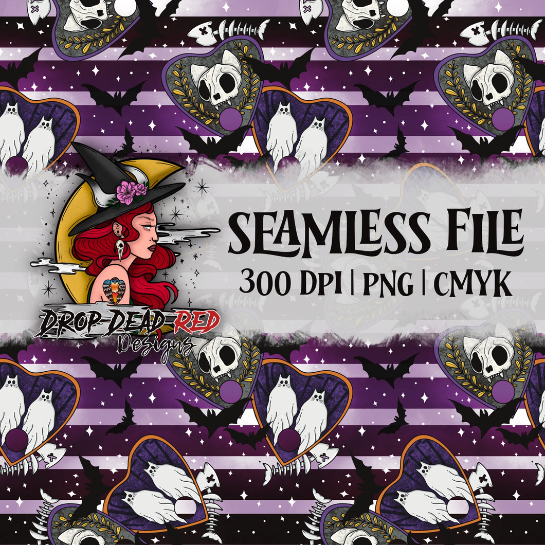 Spooky Halloween Cats - Seamless Digital File