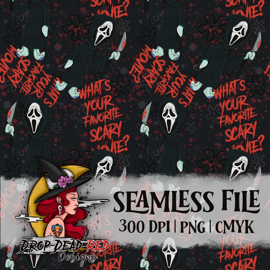 Favorite Scary Movie Horror Sponge Seamless - Digital File