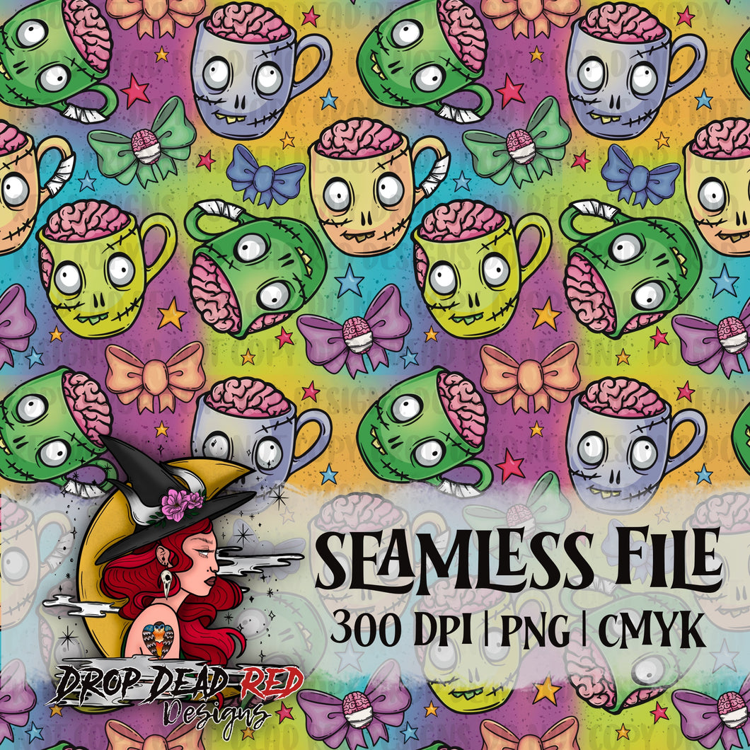 Bows & Brainssss Rainbow Seamless - Digital File