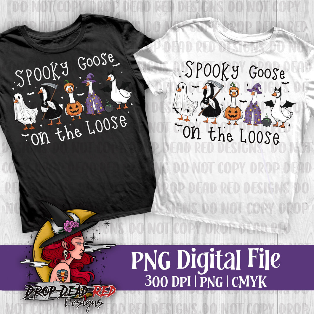 Spooky Goose White Text - Digital File