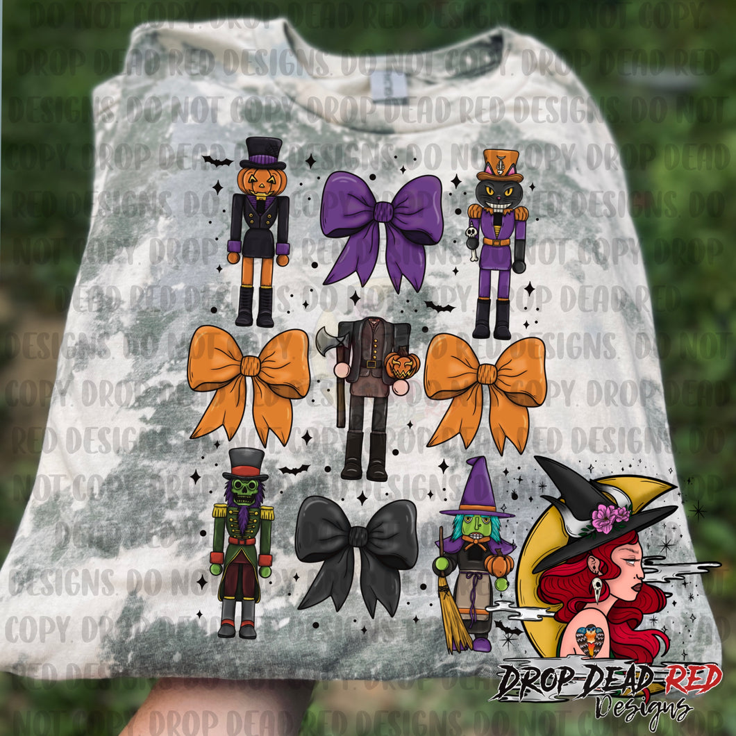 Halloween Nutcrackers with Bows - Black - Digital File