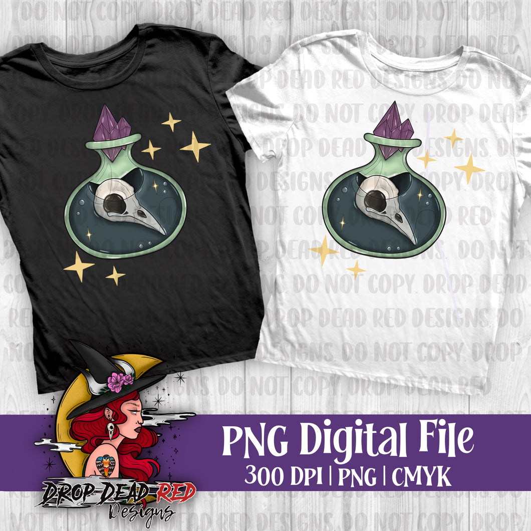 Pick Your Poison Raven Skull PNG - Digital File