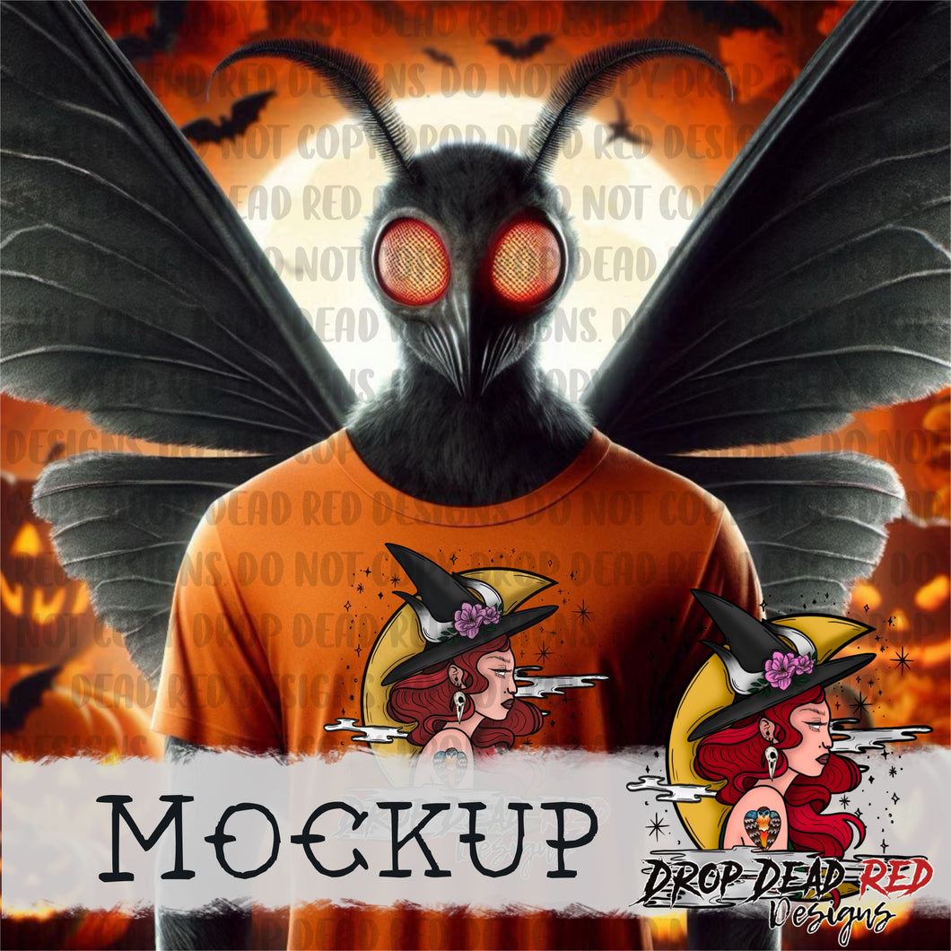 Mothman Halloween Orange - Mockup Digital File