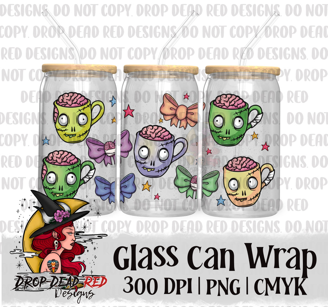 Bows & Brainssss 16oz Glass Can/Mug - Digital File