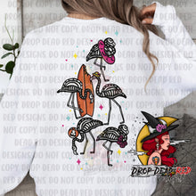 Load image into Gallery viewer, Tropical &amp; Spooky Skelly Flamingos - Sleeve Digital File
