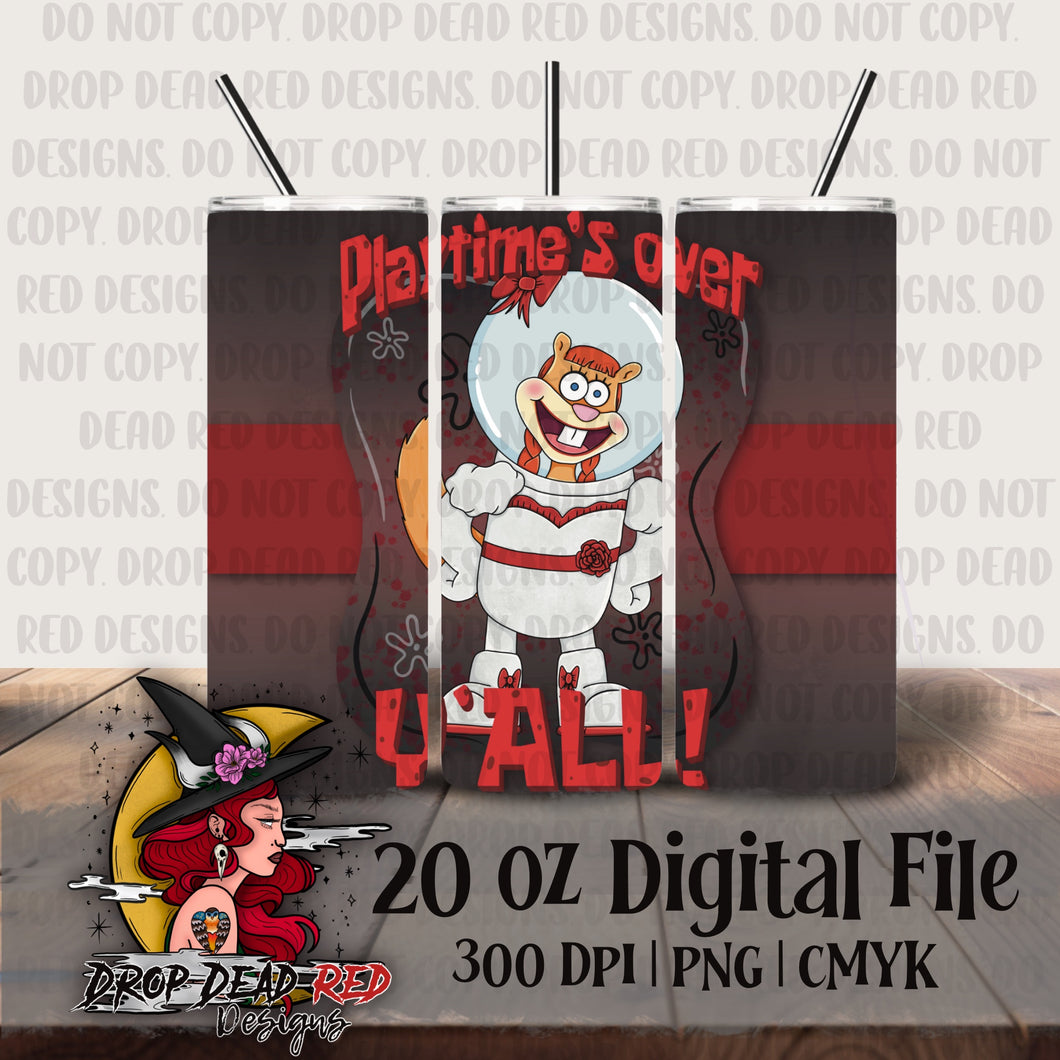 Playtimes Over Horror Sponge 20oz Tumbler Wrap - Digital File