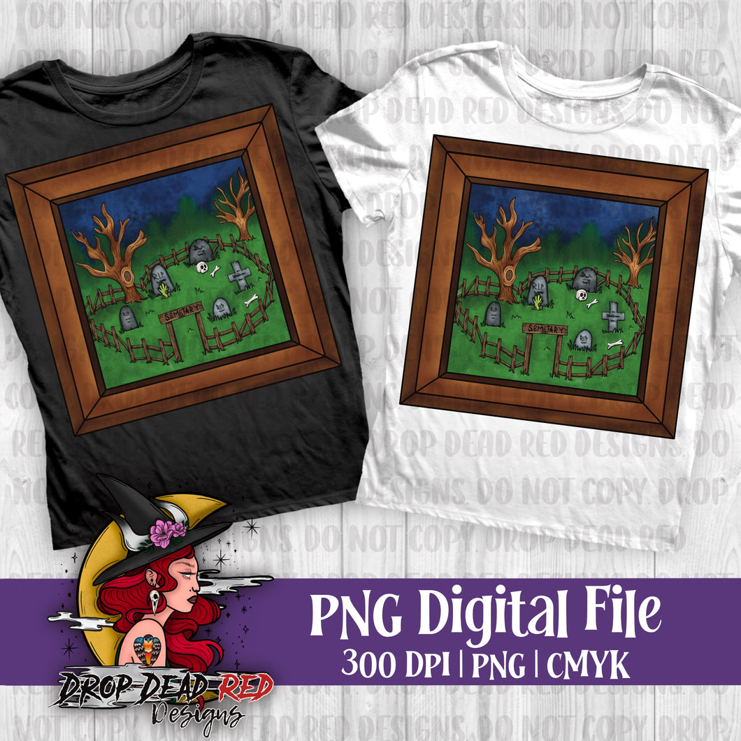 Haunted Semetary Gallery Frame - Digital File