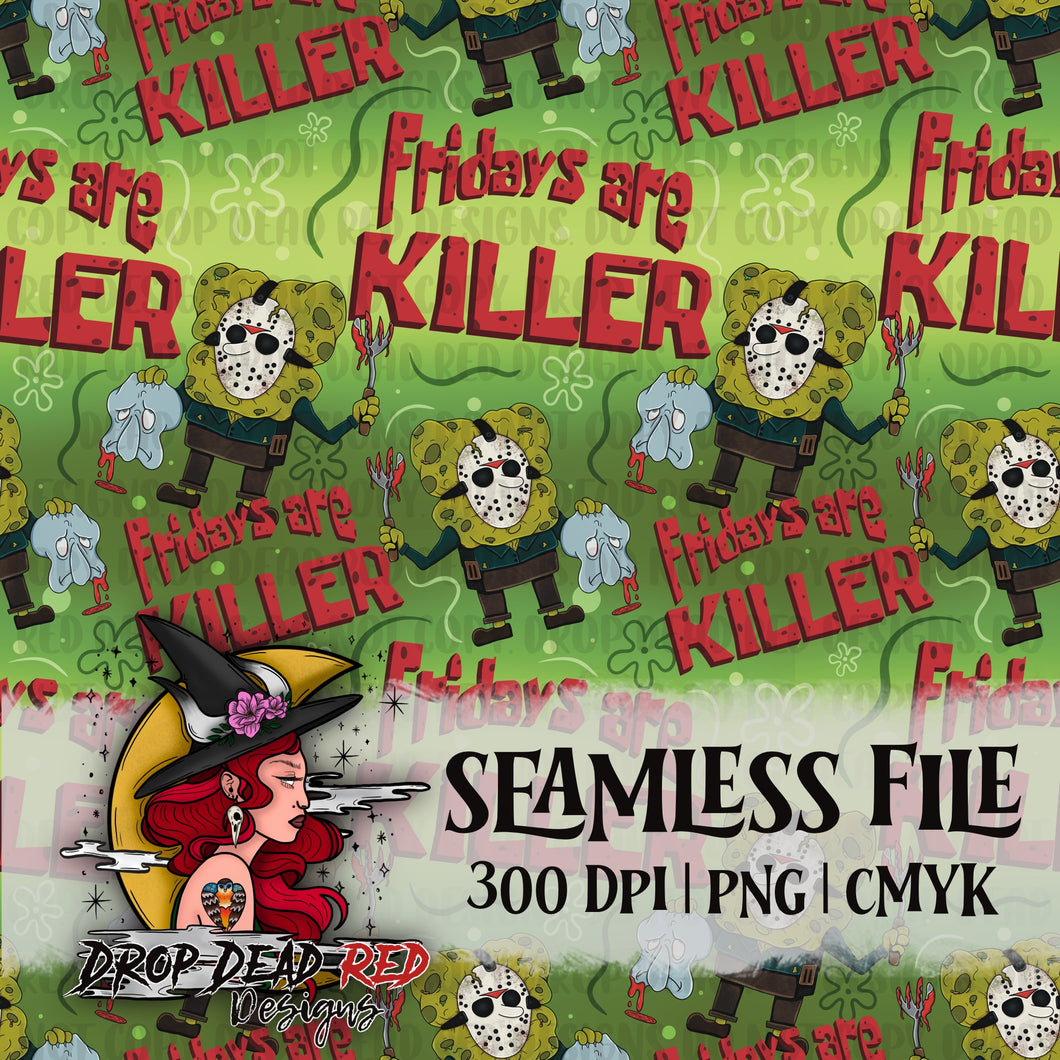 Friday Sponge Horror Sponge Seamless - Digital File
