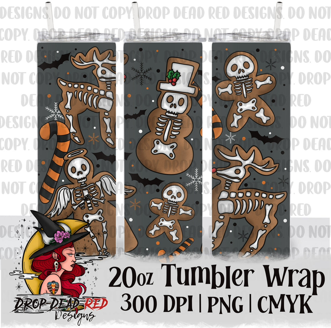 Wonderful Gingerbread Skellies - Tumbler Digital File