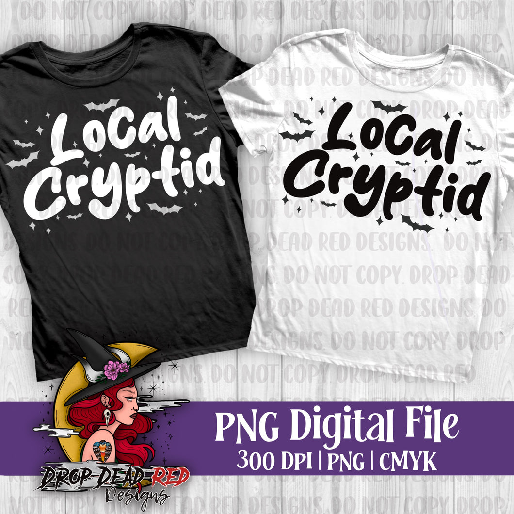 Local Cryptid WHITE Text - Digital File