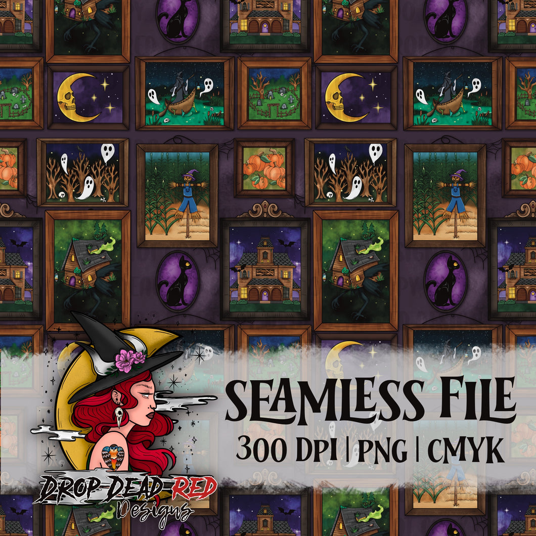 Haunted Gallery Seamless - Digital File