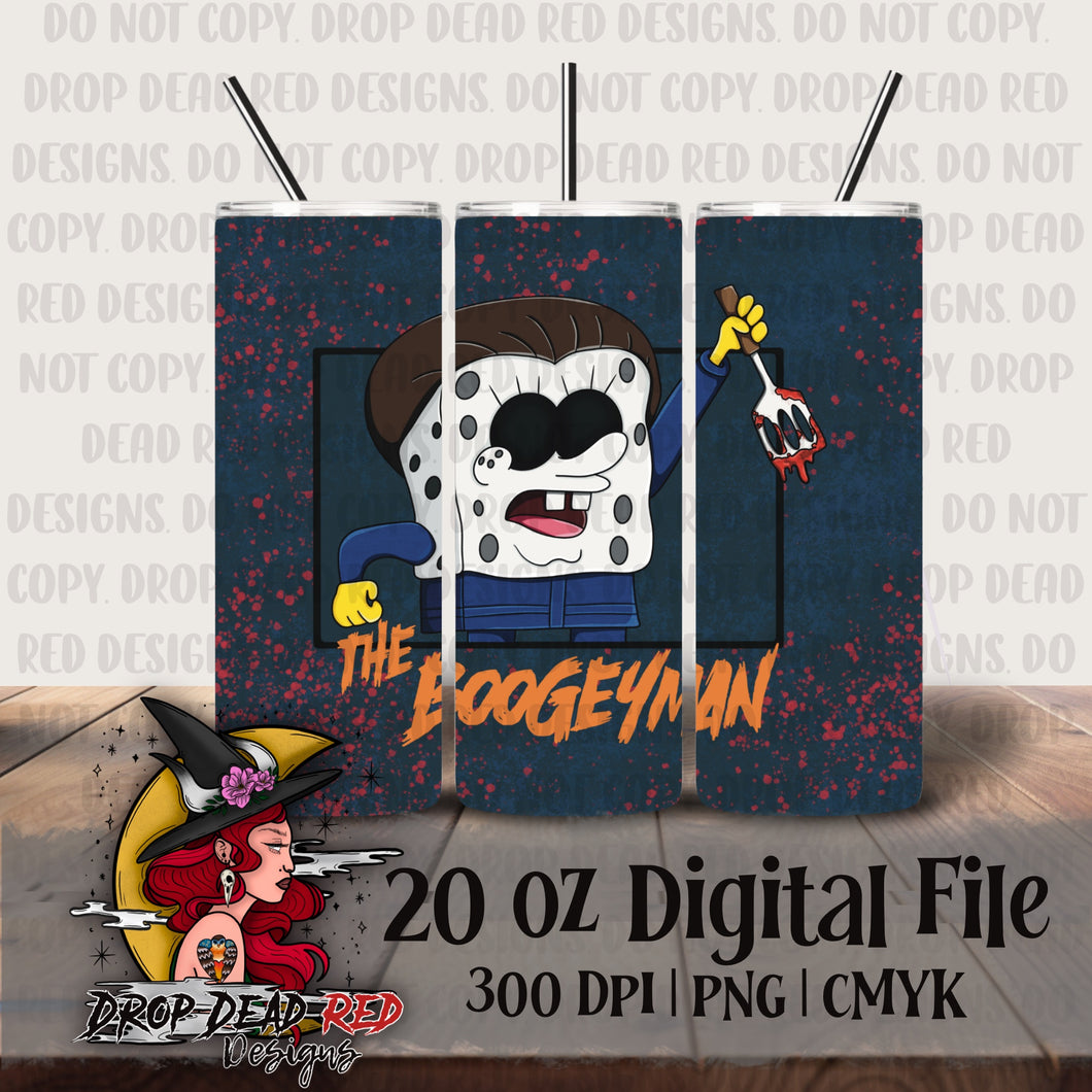 Boogeyman Sponge Horror Sponge 20oz Tumbler Wrap - Digital File