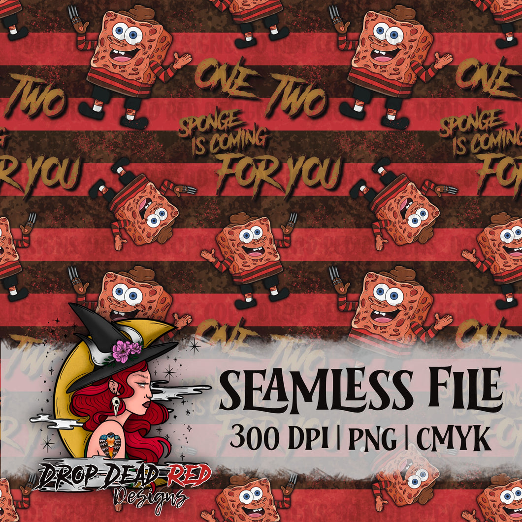 Nightmare Sponge Horror Sponge Seamless - Digital File