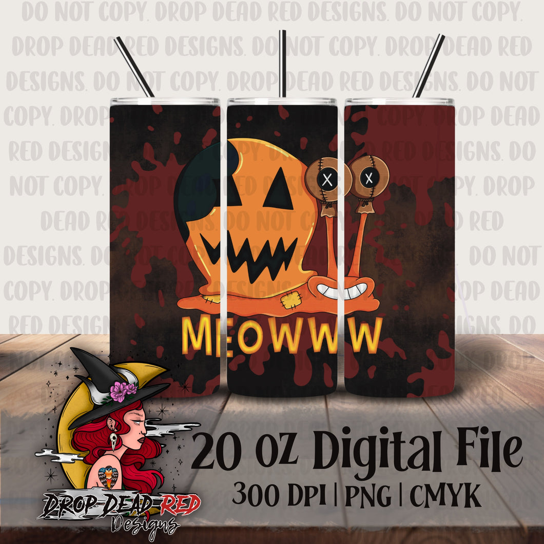 Meowww Horror Sponge 20oz Tumbler Wrap - Digital Filet