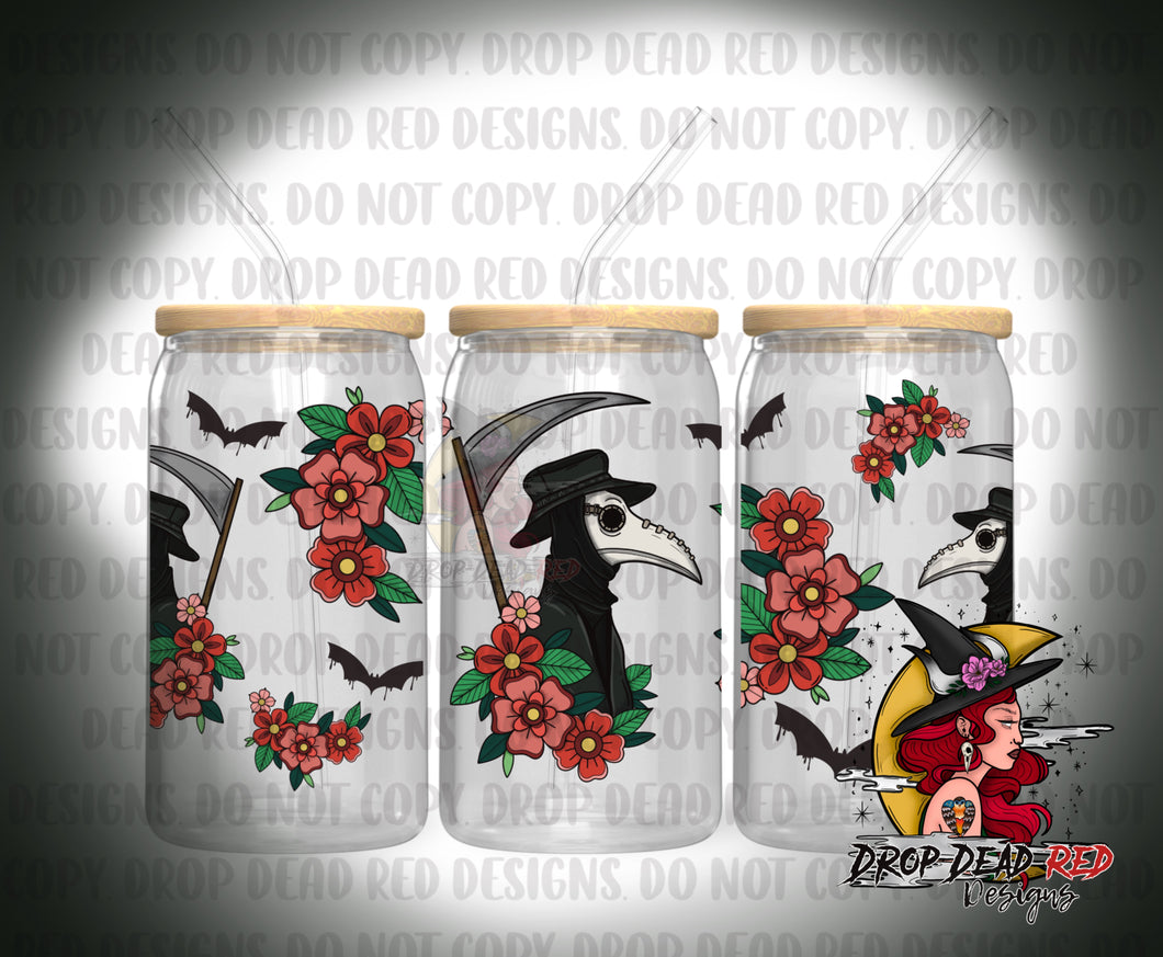 Plague Doctor - Glass Can Tumbler - Digital File