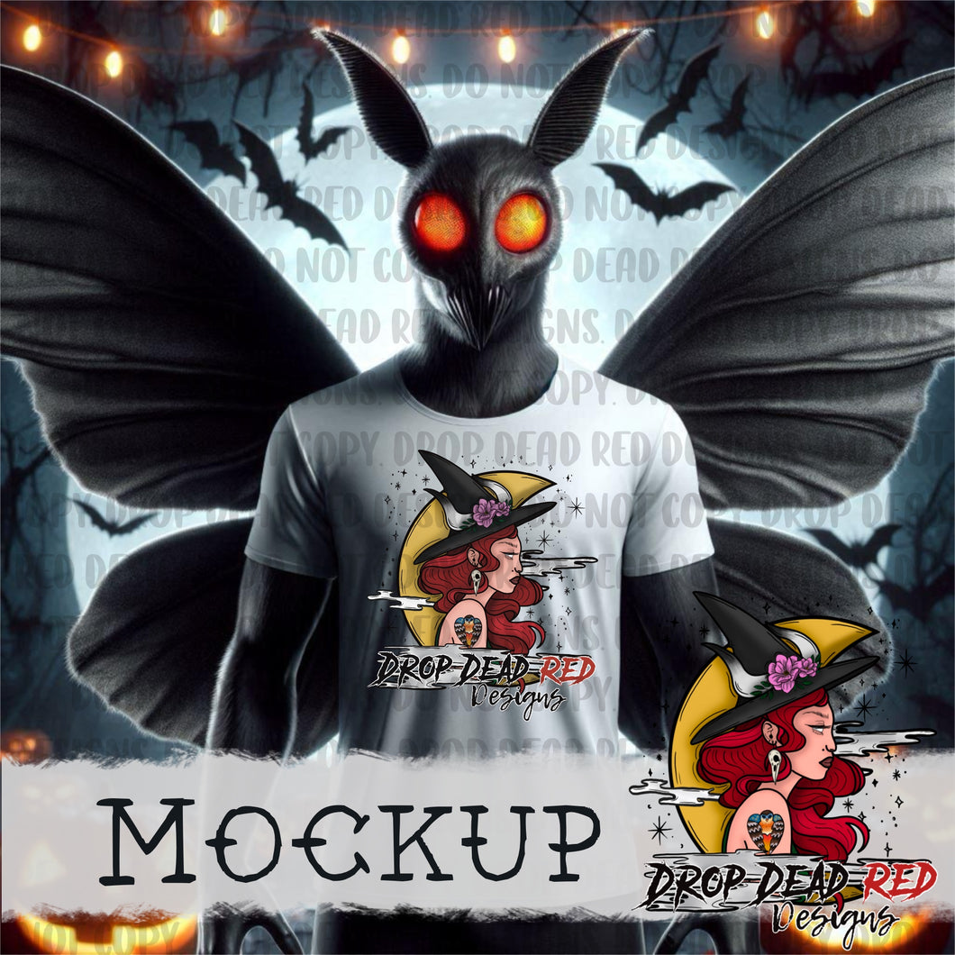 Mothman Halloween White - Mockup Digital File